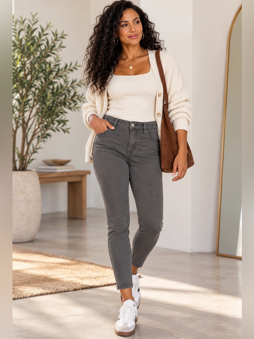 Buffalo David Bitton Gray Stretch Skinny Ankle Pants Size 8/29